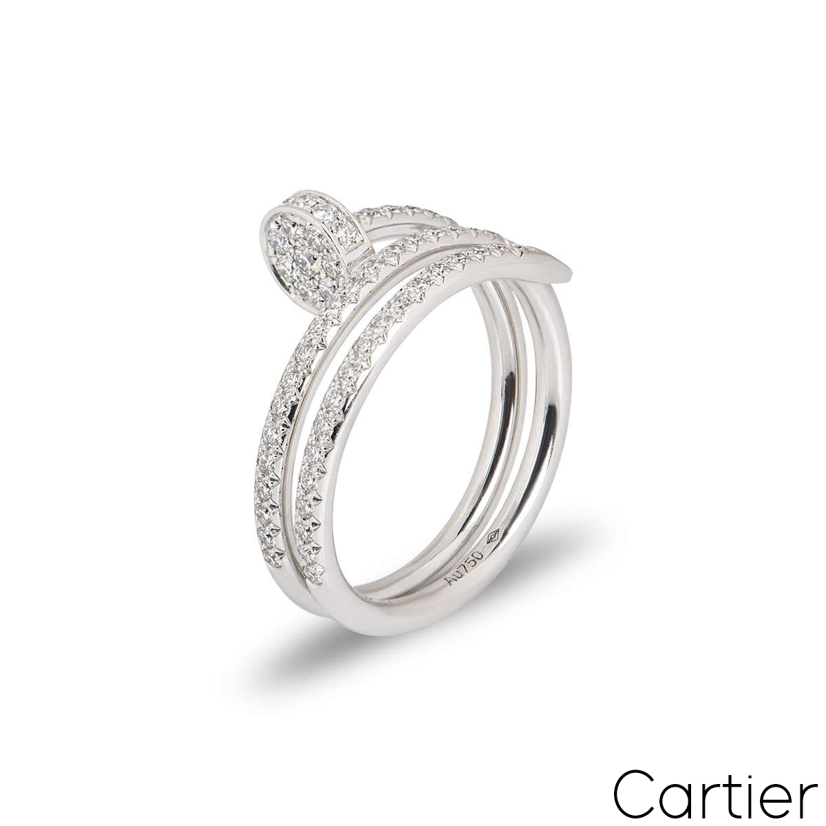 Cartier White Gold Diamond Juste Un Clou Ring Size 46 B4211100 | Rich